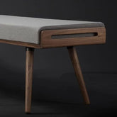 ONIJA Streem Furniture Stool/Seat/Ottoman/Bench in Solid Sheesham Wood Stool with Cushion | Sitting Chair, Bench with Handle 75 cm